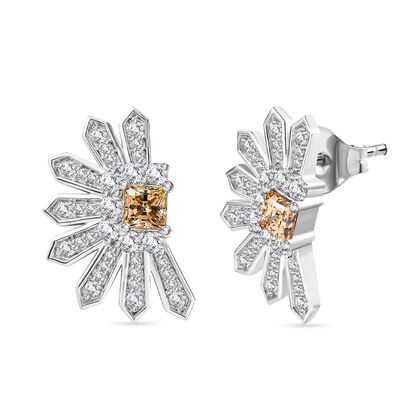 J Francis gefertigt mit SWAROVSKI - Gelber Zirkonia, Zirkonia Ohrringe 925 Silber rhodiniert