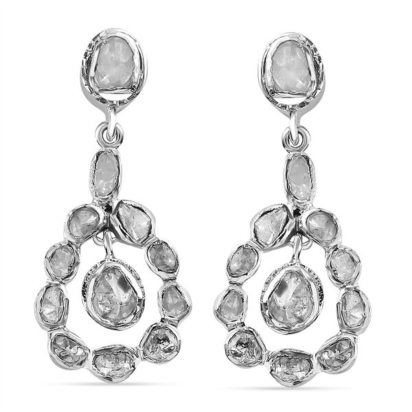 Handgearbeitete, nat&uuml;rliche Polki Diamant-Ohrringe - 1,50 ct.