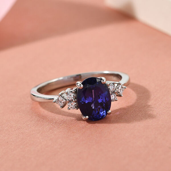 RHAPSODY - AAAA Tansanit und Diamant-Ring, VS E-F, 950 Platin  ca. 2,25 ct image number 2