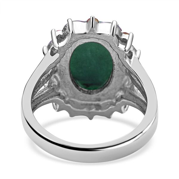 Gr&uuml;ner Aventurin, fuchsiafarbener und lila Kristall-Ring - 10 ct. image number 6
