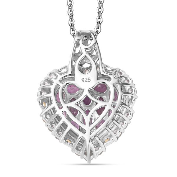 Ilakaka Rosa Saphir (Fissure gef&uuml;llt) Schmuckset 925 Silber rhodiniert ca. 4.38 ct image number 5