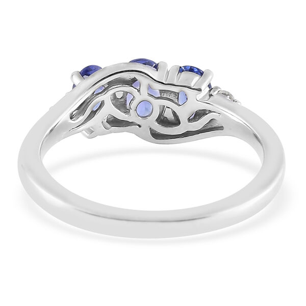 2er-Set- AAA Tansanit und Zirkon Schmuckset - 1,21 ct. image number 6