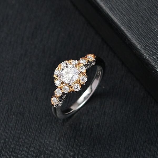 D&rsquo;Joy Moissanit zweifarbiger Ring - 0,74 ct. image number 2