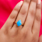 Miami Blau Welo Opal Solitär Ring 925 Silber Gelbgold Vermeil image number 2