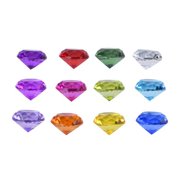 12er-Set Glaskristall, Mehrfarbig image number 2