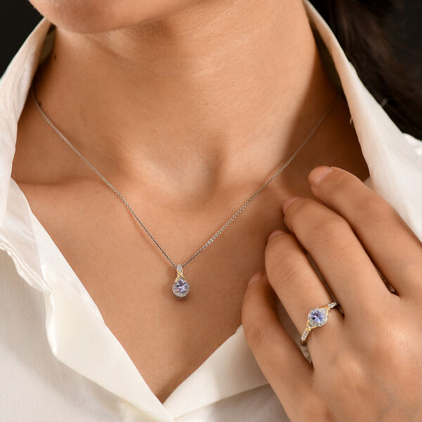 D'Joy Tansanit und Zirkon zweifarbiges Schmuckset - 1,13 ct. image number 3