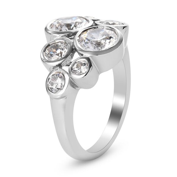 LUSTRO STELLA Hergestellt mit ZIRKONIA Ring 925 Silber Platin-&Uuml;berzug (Gr&ouml;&szlig;e 16.00) ca. 2,19 ct image number 5