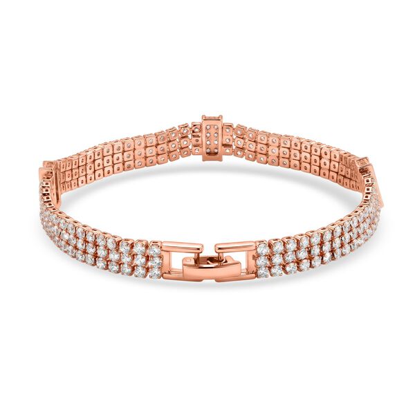 Wei&szlig;er Zirkonia Armband ca. 19 cm Nickelfreies Messing image number 3