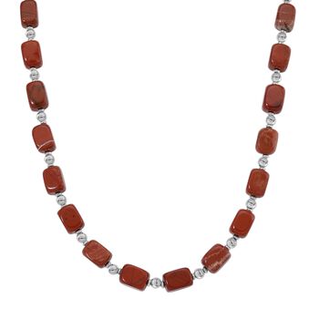 Rote Jaspis Halskette, ca. 45cm mit 5cm extender, ca. 300.00 ct