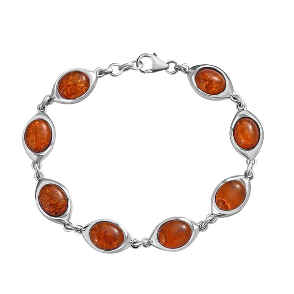 Bernstein Armband ca. 19 cm 925 Silber rhodiniert ca. 8,21 ct.