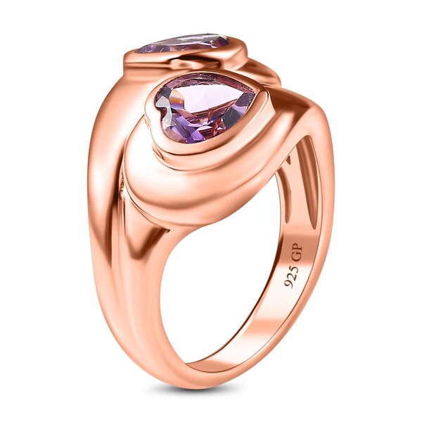 GP Amore Kollektion - Rose De France Amethyst und Kanchanaburi  blauer Saphir-Ring - 2,03 ct. image number 4