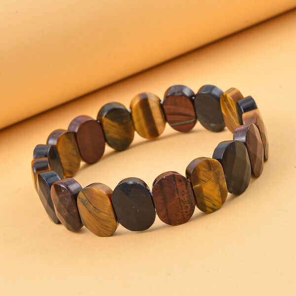 Mehrfarbiges Tigerauge Armband, 18 cm, ca. 138.40 ct image number 2