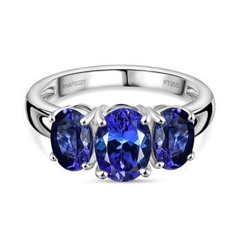 Rhapsody AAAA Tansanit Ring 950 Platin (Gr&ouml;&szlig;e 17.00) ca. 3,37 ct