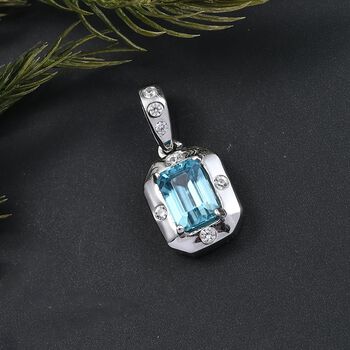 D'Joy AAA blauer und wei&szlig;er Zirkon Anh&auml;nger - 1,35 ct.