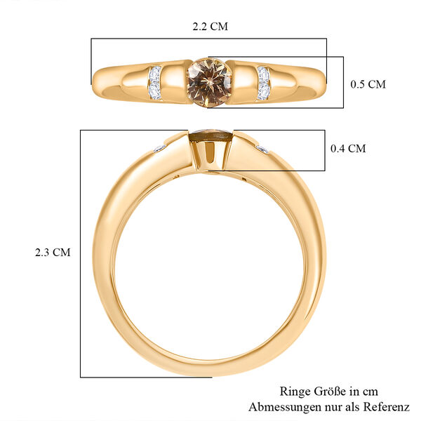 AA Nat&uuml;rlicher goldener Tansanit und Moissanit Ring - 0,43 ct. image number 7
