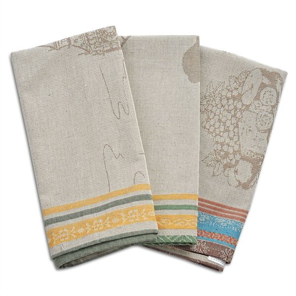 LIVMORE Set aus 3 Jacquard gewebten K&uuml;chenhandt&uuml;chern, 50x70cm, Beige Gr&uuml;n image number 7