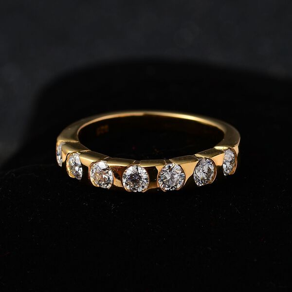 Moissanit Ring, 925 Silber Gelbgold Vermeil, (Größe 16.00) ca. 0.74 ct image number 3