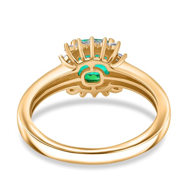 Pfau Triplett Quarz und Zirkon Ring, 925 Silber 750 vergoldet - 1,42 ct. image number 6