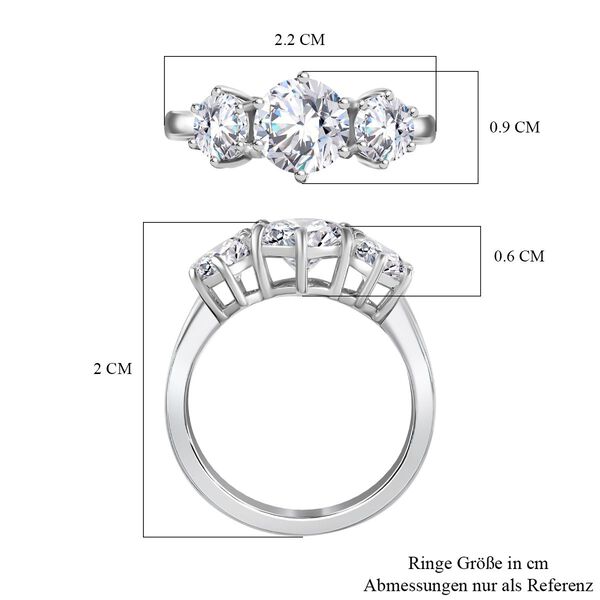 Moissanit Ring, 925 Silber rhodiniert - 2,06 ct. image number 6