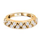 Moissanit Ring 925 Silber Gelbgold Vermeil (Größe 17.00) ca. 0,90 ct