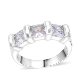 LUSTRO STELLA weißer Zirkonia Ring im Trilogie-Design