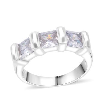 LUSTRO STELLA wei&szlig;er Zirkonia Ring im Trilogie-Design