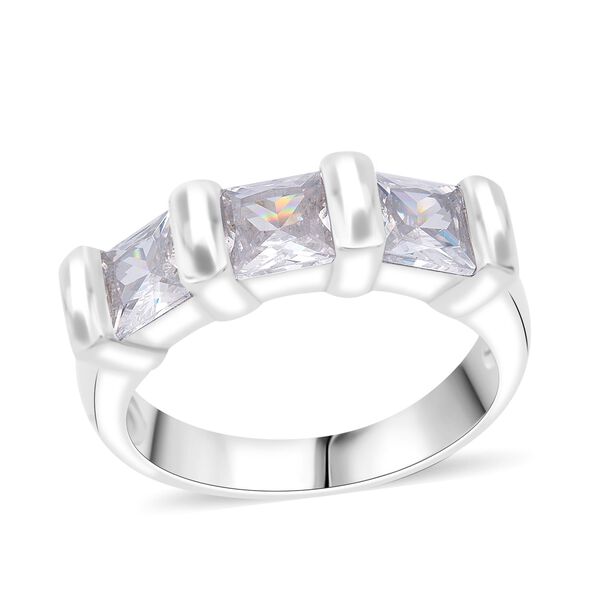 LUSTRO STELLA weißer Zirkonia Ring im Trilogie-Design image number 3