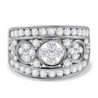 Weißer Zirkonia Ring 925 Silber rhodiniert (Größe 17.00)