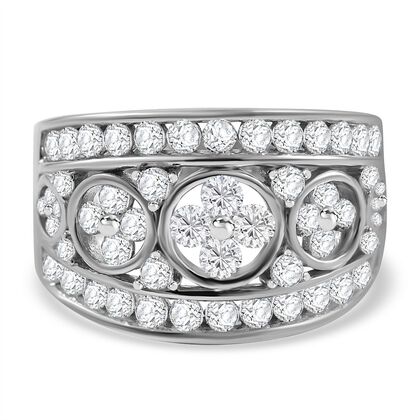 Wei&szlig;er Zirkonia Ring 925 Silber rhodiniert (Gr&ouml;&szlig;e 17.00)