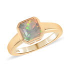 Natürlicher, äthiopischer Opal Solitär-Ring, 925 Silber Gelbgold Vermeil  ca. 0,94 ct image number 3