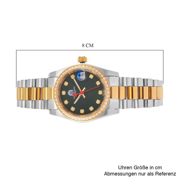 Moissanit Uhren 20 cm Reiner Edelstahl Bicolor image number 9