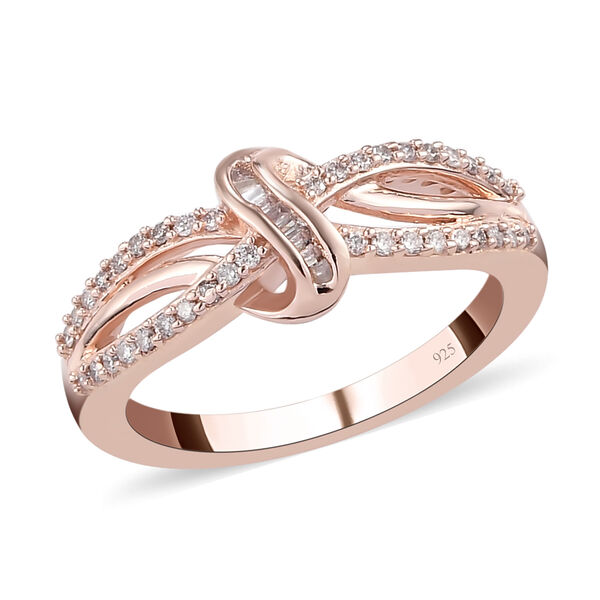 Natürlicher, rosa Diamant-Ring. 925 Silber Roségold Vermeil ca. 0,25 ct image number 3