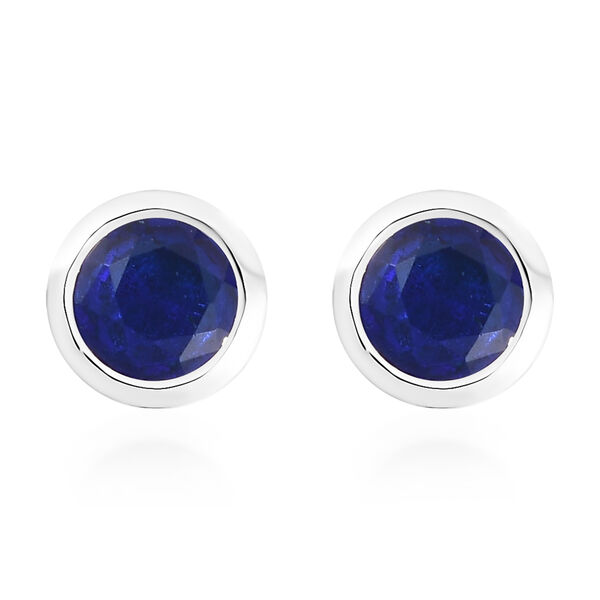 AA tansanische, blaue Spinell-Ohrringe, 925 Silber platiniert ca. 1,25 ct