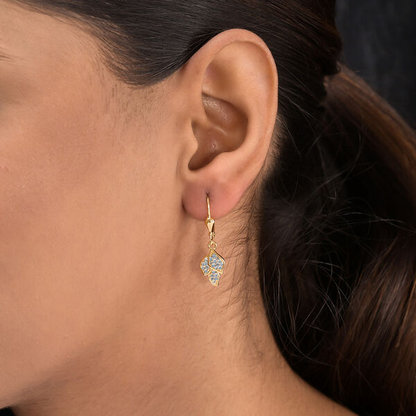 88 Facetten Moissanit Ohrh&auml;nger 925 Silber vergoldet ca. 0,42 ct&nbsp; image number 3