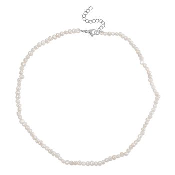 Wei&szlig;e S&uuml;&szlig;wasser Perle 45+5cm Halskette