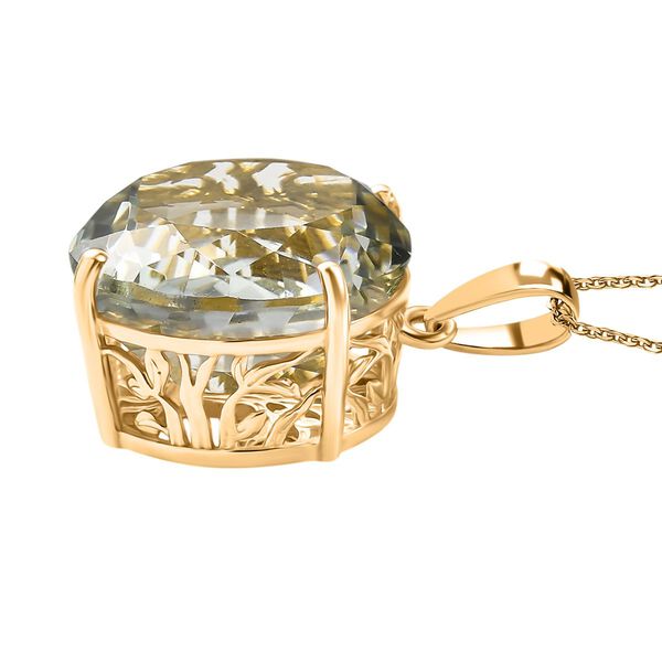 Prasiolith Anhänger mit 50cm Kette - 15,50 ct. image number 3