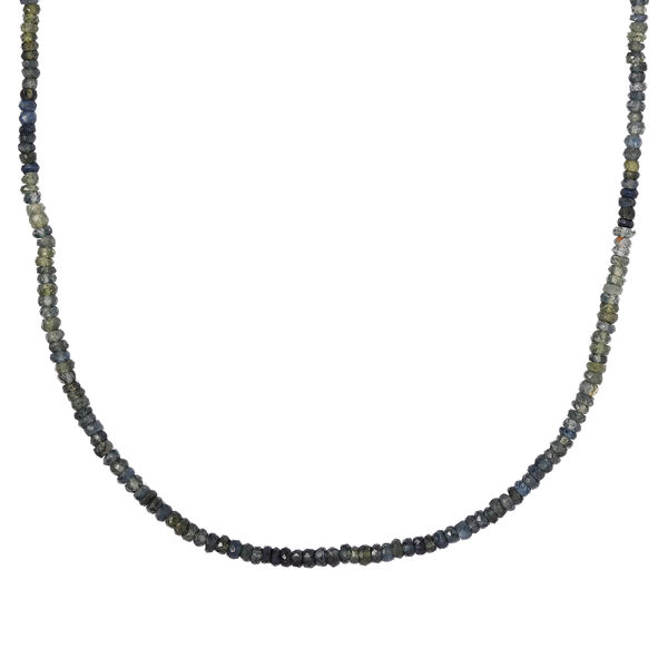 Natürliche Parti-Saphir-Halskette, 50 cm, 925 Silber platiniert, 49,00 ct. image number 4