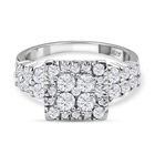LUSTRO STELLA Hergestellt mit ZIRKONIA Cluster Ring 925 Silber Platin-Überzug (Größe 21.00) ca. 3,33 ct image number 0
