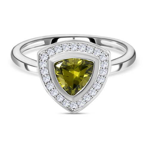 LUSTRO STELLA - Peridot Zirkonia und weißer Zirkonia-Ring, 925 Silber  ca. 1,46 ct image number 0
