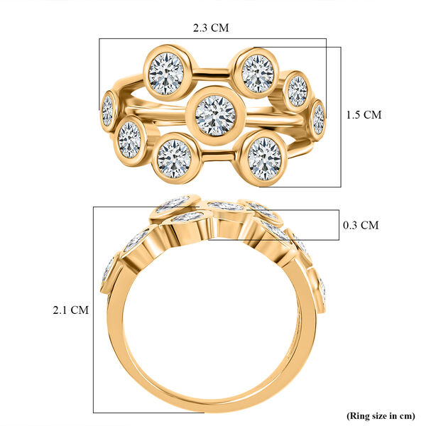 Moissanit Ring 925 Silber Gelbgold Vermeil (Gr&ouml;&szlig;e 17.00) ca. 1,48 ct image number 5