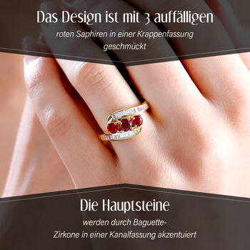 Roter Saphir und Zirkon-Ring - 1,99 ct.