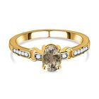 AAA Turkizit und weißer Zirkon-Ring, 925 Silber Gelbgold Vermeil (Größe 20.00) ca. 0,96 ct