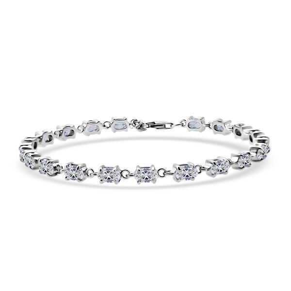 Lustro Stella Weißer Zirkonia Armband ca. 18 cm 925 Silber rhodiniert image number 0