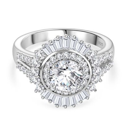 Moissanit Ring 925 Silber rhodiniert (Gr&ouml;&szlig;e 18.00) ca. 1,97 ct