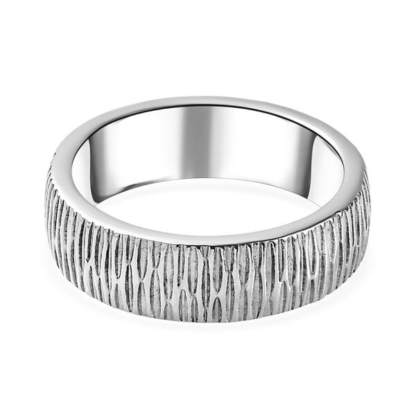 Strukturierter Bandring, 925 Silber rhodiniert image number 6