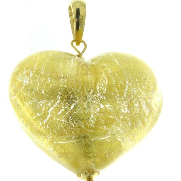 IL MURANO DI FRANCESCA - Blaues Murano aus Italien Anh&auml;nger 925 Silber vergoldet