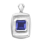 Tansanit-Farbe Quarz Anhänger 925 Silber rhodiniert ca. 2.71 ct