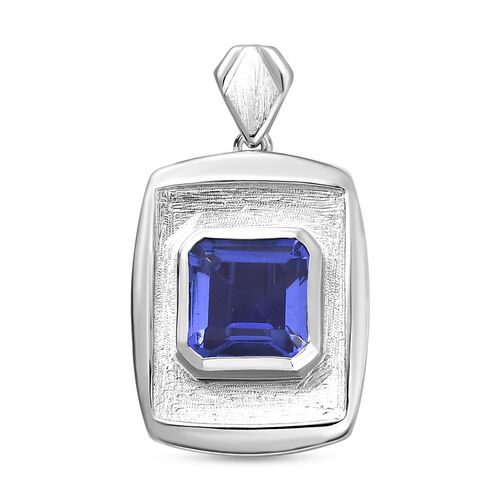 Tansanit-Farbe Quarz Anhänger 925 Silber rhodiniert ca. 2.71 ct image number 0