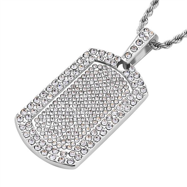 Wei&szlig;er Kristall-Anh&auml;nger mit Kette in Silberton - 8 ct. image number 3