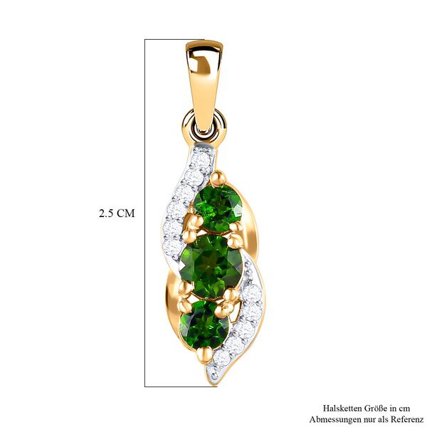 Nat&uuml;rlicher Chromdiopsid und Moissanit-Anh&auml;nger - 0,87 ct. image number 6